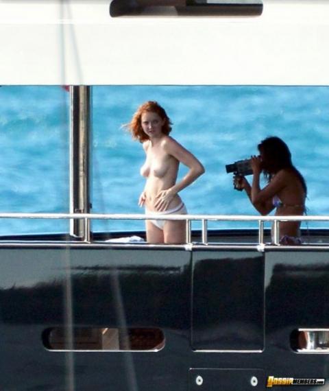 Lily Cole Yacht Bar Topless Showing Tits Gorgeous Beautiful