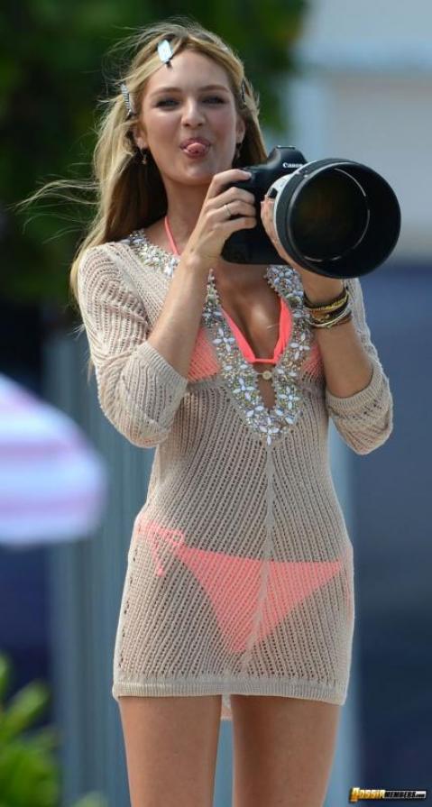 Candice Swanepoel Paparazzi Nice Softcore Bikini Slender Hot