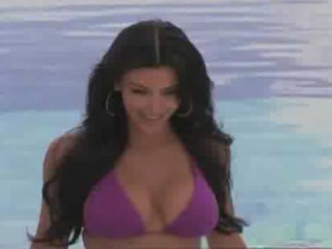 Kim Kardashian Nude Sexy Scene Pool Reality Star Athletic