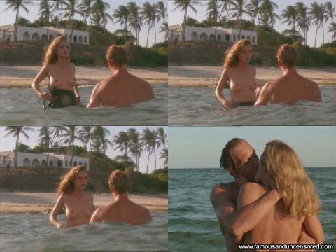 Greta Scacchi White Mischief Braces Ocean Topless Bra Female