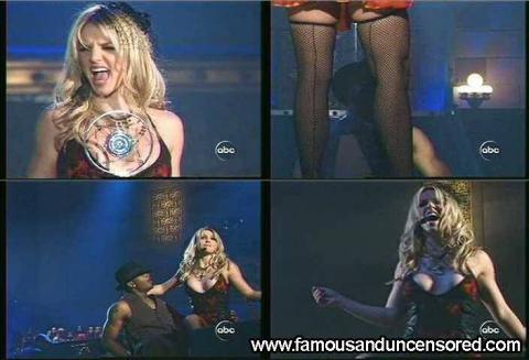 Britney Spears Nude Sexy Scene Fishnet Stockings Skirt Hat