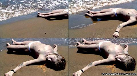Corynne Heads Slave Beach Bikini Topless Female Babe Famous