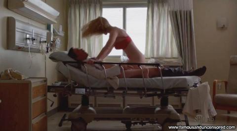 Betty Gilpin Nude Sexy Scene Hospital Nurse Close Up Shirt