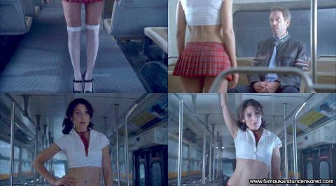 Lisa Edelstein Heels Stockings Skirt Bus Posing Hot Gorgeous