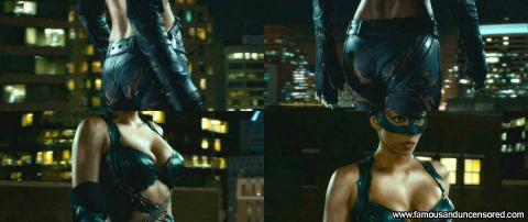 Halle Berry Catwoman Leather Omani Hat Cute Nude Scene Sexy
