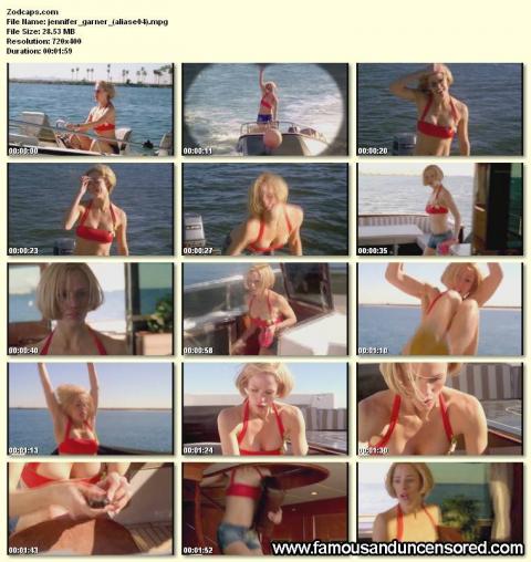 Jennifer Garner Nude Sexy Scene Alias Shorts Blonde Bikini