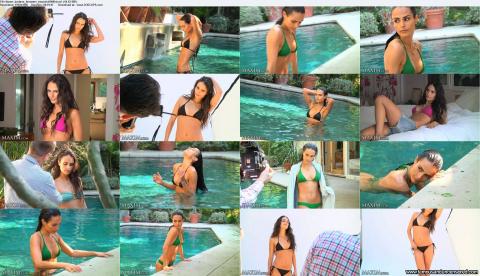 Jordana Brewster Wet Pool Bikini Female Posing Hot Celebrity