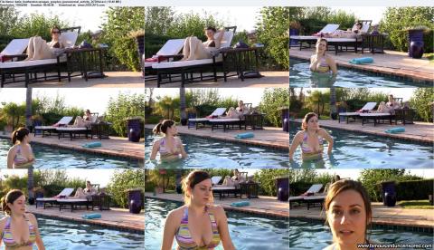 Katie Featherston Nude Sexy Scene Chair Pool Bikini Actress